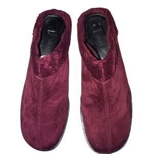 Van Eli Maroon Women’s Suede Loafers slip on old money quiet luxury mules chunky